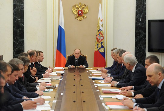 Tổng thống Putin phát biểu tại cuộc họp Hội đồng An ninh hôm 22-4. Ảnh: RIA Novosti