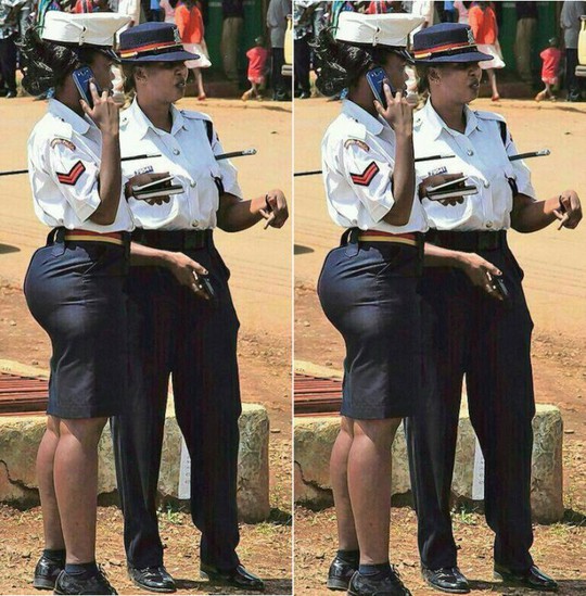 Nữ cảnh sát giao thông Kenya Linda Okello cũng bị khiển trách vì bức ảnh mặc váy bó sát. Ảnh: Expose Ghana