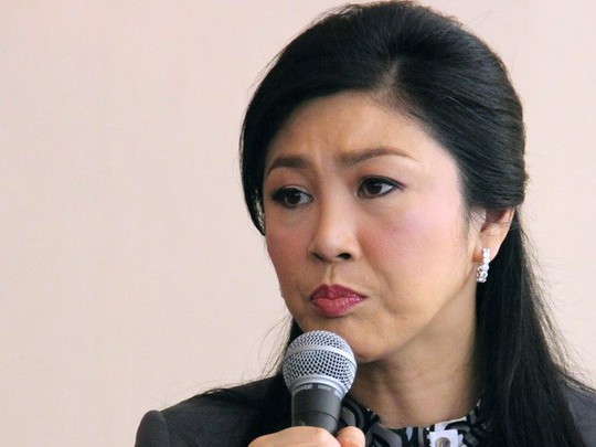 Bà Yingluck tại cuộc họp báo ngày 17-1 tại Bangkok. Ảnh: Tân Hoa Xã