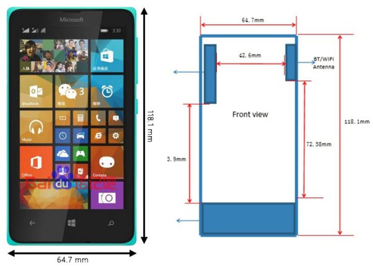 Hình ảnh rò rỉ được cho là của Lumia 435, mẫu điện thoại Windows Phone giá rẻ sắp tới của Microsoft.