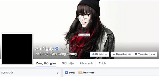 An Nguy - bạn gái Toàn Shinoda treo ảnh đại diện Facebook màu đen từ tối qua.