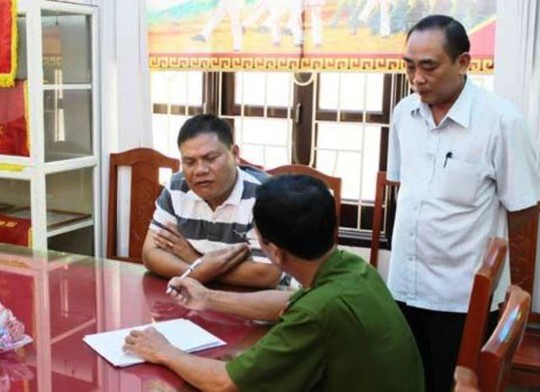 Lê Đức Hải đang được cơ quan Công an lấy lời khai. Ảnh: Thái Thanh