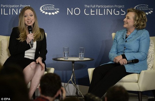 Happy news: Hillary beams as Chelsea announcing that she is set to become a mother in the fall