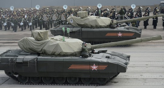 Joint Victory Parade training of foot and mechanized units