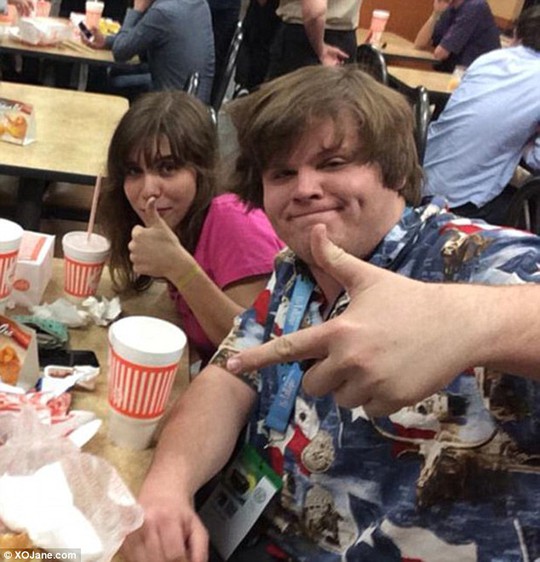 Total trust: Kelsey Lawrence (left), a writer from Austin, Texas, let her boyfriend Luke Winkie (right) dress her for an entire work week in whatever he thought she looked most attractive in 