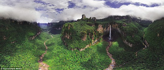 Angel Fall in Venezuela: It is the worlds highest uninterrupted waterfall, with a height of 979m and a plunge of 807m
