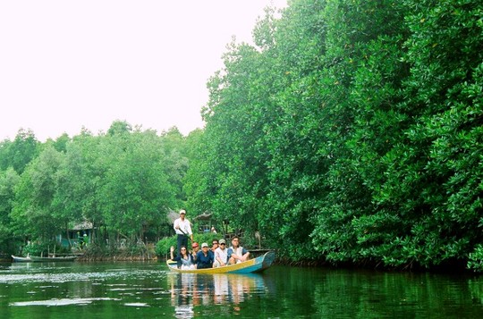 Bạn có thể đi thuyền để tham quan khu du lịch Vàm Sát - Ảnh: diadiembamien.com