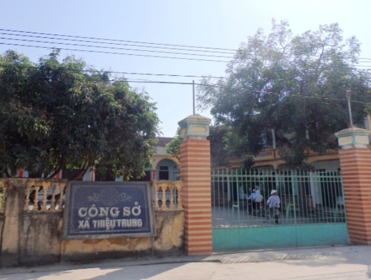 Công sở xã Thiệu Trung - nơi ông Trương Trọng Giâp đang công tác