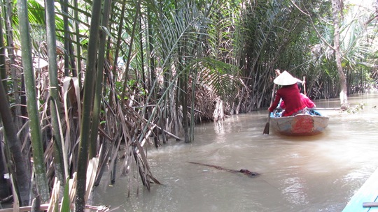 Chiếc xuồng ba lá là một torng những nét đặc trưng của vùng sông nước Nam Bộ