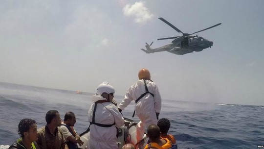 An image released by Medecins sans Frontieres showing the rescue operation - 5 August 2015