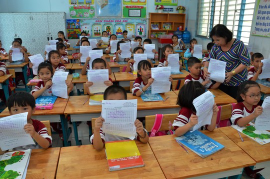 Một giờ học tiếng Anh của học sinh tiểu học tại TP HCM Ảnh: TẤN THẠNH