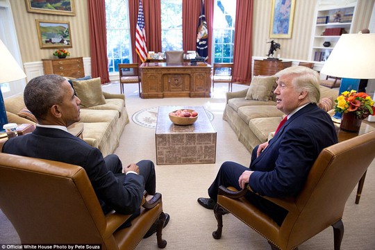 
Cuộc gặp đầu tiên giữa ông Obama và Tổng thống đắc cử Donald Trump 2 ngày sau cuộc bầu cử Tổng thống Mỹ 2016.

