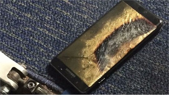 
Chiếc Samsung Note 7 của anh Brian Green. Ảnh: Brian Green
