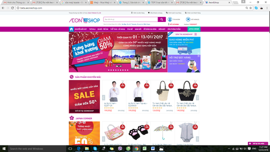 
Trang AeonEshop.com sẽ giảm giá đến 50% nhiều mặt hàng trong tháng đầu khai trương
