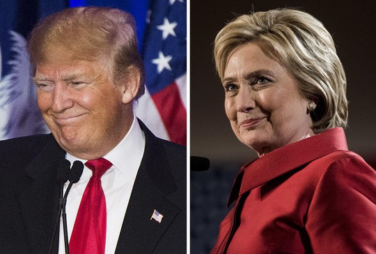 Hai ứng viên tổng thống Mỹ Donald Trump và Hillary Clinton Ảnh: The Washington Post