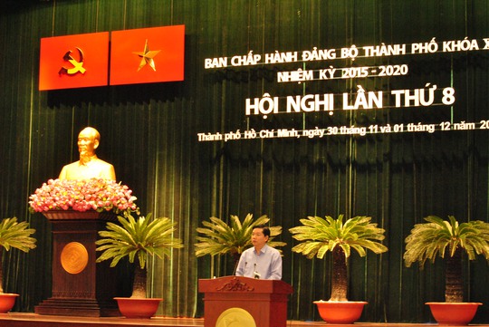 
Bí thư Thành ủy TP HCM phát biểu bế mạc Hội nghị lần thứ 8 Ban Chấp hành Đảng bộ TP HCM khóa X
