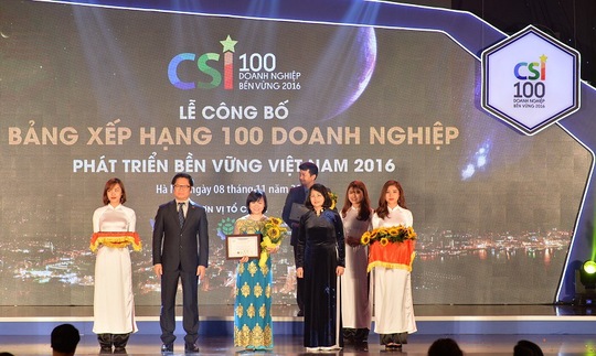 
Vingroup vinh dự nằm trong top 10 doanh nghiệp phát triển bền vững năm 2016
