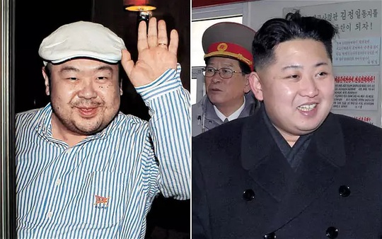 Ông Kim Jong-nam (trái) và lãnh đạo Kim Jong-un. Ảnh: THE TELEGRAPH