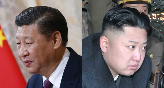 Lãnh đạo Triều Tiên Kim Jong-un (phải) và Chủ tịch Trung Quốc Tập Cận Bình. Ảnh: THE KOREA TIMES