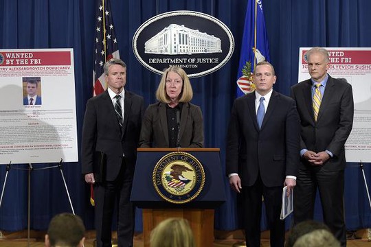 
Bộ Tư pháp Mỹ công bố thông tin về vụ điệp viên Nga tấn công mạng Yahoo. Ảnh: CNBC
