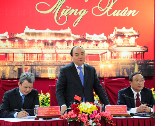
Thủ tướng Nguyễn Xuân Phúc tại buổi nói chuyện với cán bộ chủ chốt tỉnh Thừa Thiên - Huế
