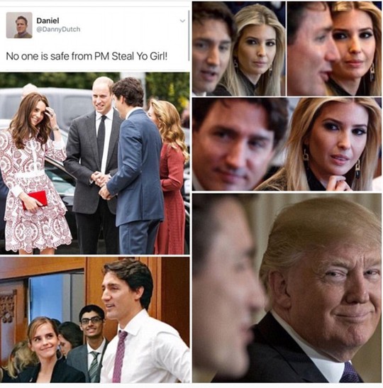 
Một người dùng mạng hài hước khẳng định không ai có thể thoát khỏi sức hút của ông Trudeau. Ảnh: Daily Mail
