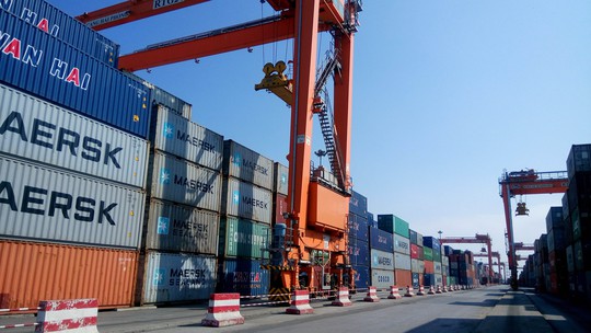 
Hàng hóa tại cảng Hải Phòng Ảnh: Trọng Đức
