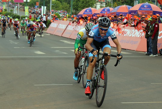 Loic Desriac của đội Bike Life Đồng Nai, ứng viên hàng đầu cho danh hiệu Áo đỏ “vua leo núi”