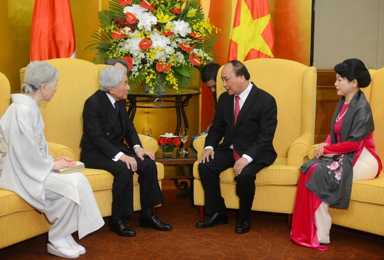 Thủ tướng và Phu nhân hội kiến Nhật Hoàng và Hoàng hậu - Ảnh: Nguyễn Anh Tuấn
