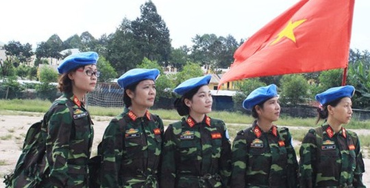 Các nữ quân nhân bệnh viện dã chiến cấp 2, Trung tâm Gìn giữ hòa bình Việt Nam - Ảnh: QĐND