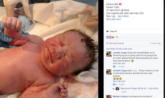 
Bức ảnh được lan truyền như vi rút trên mạng xã hội và hiện đã được gần 70 nghìn lượt chia sẻ sau vài ngày mẹ bé đăng tải.
