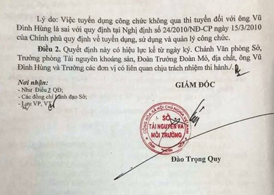 Nhiều cán bộ Sở TN-MT tỉnh Thanh Hóa bị hủy quyết định sau rà soát - Ảnh 2. Nhiều cán bộ Sở TN-MT tỉnh Thanh Hóa bị hủy quyết định sau rà soát - Ảnh 2.