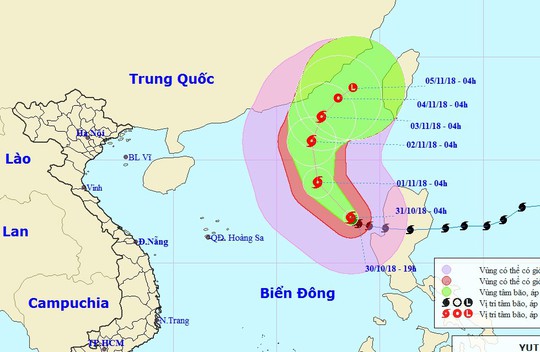 Bão Yutu vào Biển Đông thành bão số 7, chuyển ngoặt hướng di chuyển - Ảnh 1.