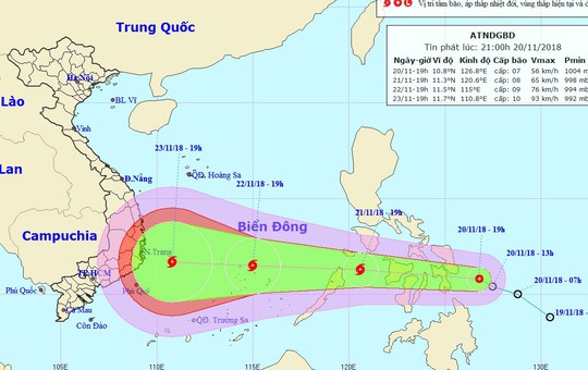 Áp thấp nhiệt đới mạnh thành bão giật cấp 12, tăng tốc vào Nam Trung bộ - Ảnh 1.