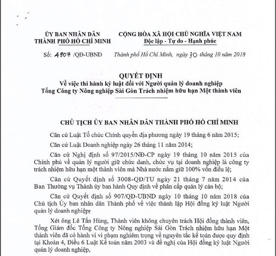 TP HCM: Tăng mức kỷ luật ông Lê Tấn Hùng - Ảnh 1.