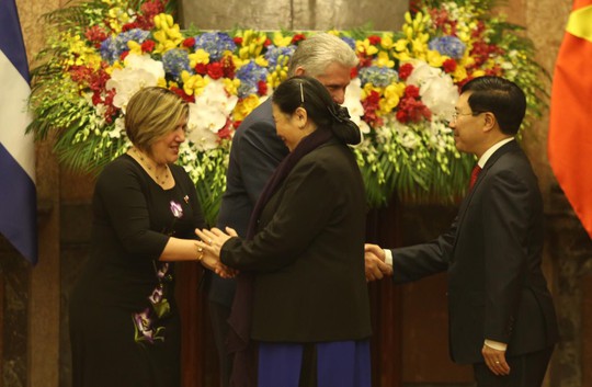 Cận cảnh Tổng Bí thư, Chủ tịch nước Nguyễn Phú Trọng đón Chủ tịch Cuba - Ảnh 16.