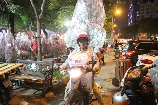 Người Sài Gòn rộn ràng tham quan chợ hoa trong đêm - Ảnh 1.