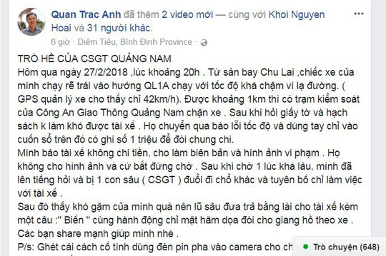 Trưởng phòng CSGT Quảng Nam: Anh em sai rõ ràng rồi! - Ảnh 2.