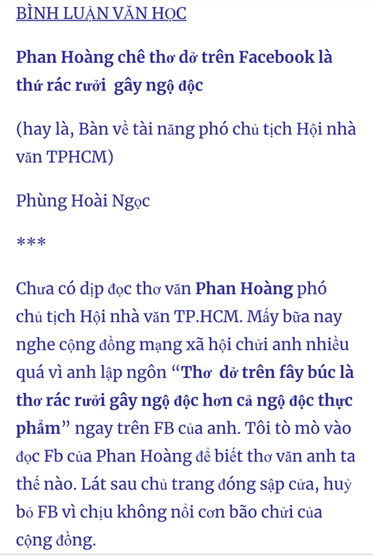 Nhà thơ Phan Hoàng từ chức sau sóng gió Ngộ độc thơ - Ảnh 2.