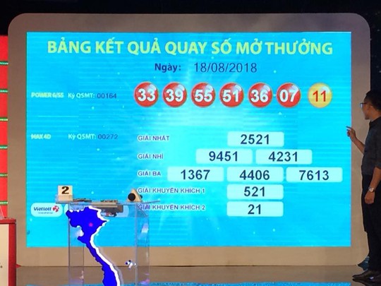 Bốn vé Vietlott trúng độc đắc trong 5 kỳ quay số liên tiếp - Ảnh 1. "title =" Bốn vé Vietlott trúng độc đắc trong 5 kỳ quay số liên tiếp - Ảnh 1. "rel =" lightbox "photoid =" 15568360-a2e2-11e8-b75d-bb13c861de77 "type =" photo "style =" max-width: 100%; "data-original =" https://nld.mediacdn.vn/2018/8/18/photo-1 -15345952512701315382599.jpg "width =" "height =" "/> </div>
<div class=