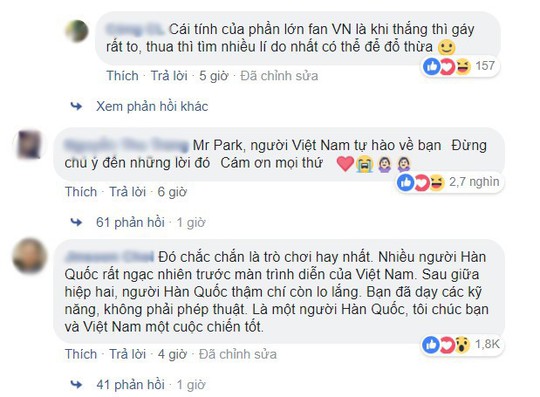 CĐV quá khích tranh cãi trên Facebook giả mạo HLV Park Hang Seo - Ảnh 2.