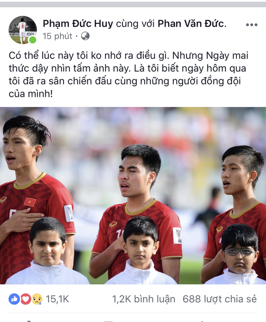 Tiền vệ Đức Huy mất trí nhớ sau pha va chạm ở trận gặp Iran - Ảnh 1. Tiền vệ Đức Huy mất trí nhớ sau pha va chạm ở trận gặp Iran - Ảnh 1.