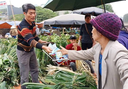 Lá dong rừng giá cao chót vót, dân vẫn đổ xô đi mua về gói bánh chưng - Ảnh 9.