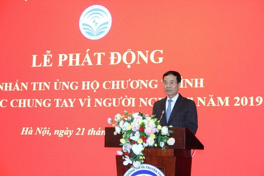 Bộ trưởng Nguyễn Mạnh Hùng phát động nhắn tin ủng hộ người nghèo - Ảnh 1.