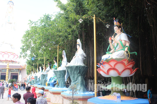 Mùng 2 Tết, khách hành hương đổ xô đến ngôi chùa có tượng Phật Bà cao nhất miền Tây - Ảnh 4.