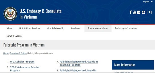 Chương trình Học giả Fulbright Việt Nam chọn ứng viên - Ảnh 1. Chương trình Học giả Fulbright Việt Nam chọn ứng viên - Ảnh 1.