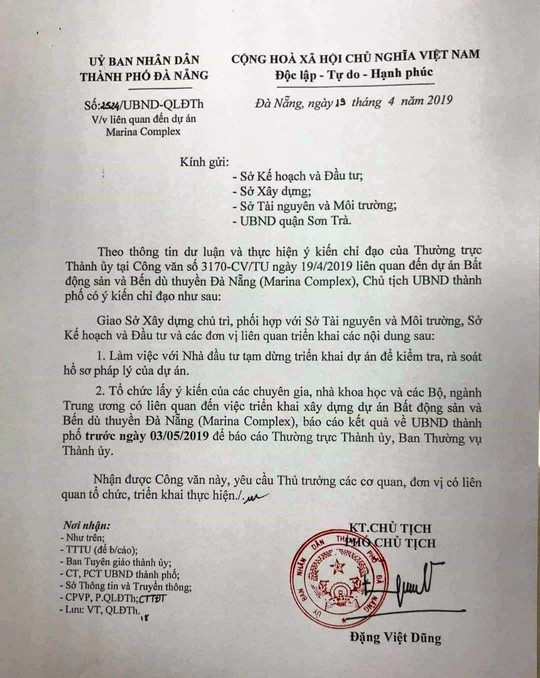 Đà Nẵng yêu cầu tạm dừng triển khai dự án lấn sông Hàn - Ảnh 1. Đà Nẵng yêu cầu tạm dừng triển khai dự án lấn sông Hàn - Ảnh 1.