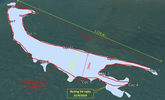 Đảo khủng long ở Cửa Đại tiếp tục rộng ra, bồi về 3 hướng - Ảnh 1.