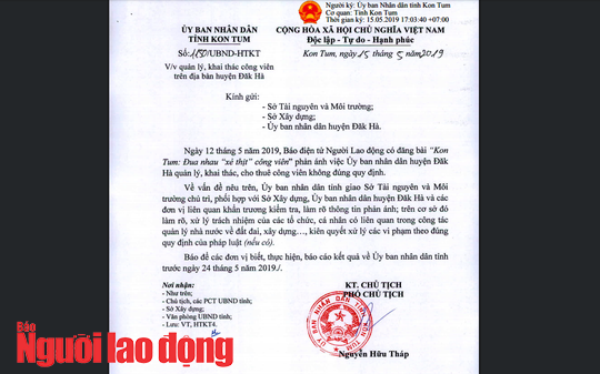 Yêu cầu lập đoàn kiểm tra vụ xẻ thịt công viên tại Kon Tum - Ảnh 1. Yêu cầu lập đoàn kiểm tra vụ xẻ thịt công viên tại Kon Tum - Ảnh 1.