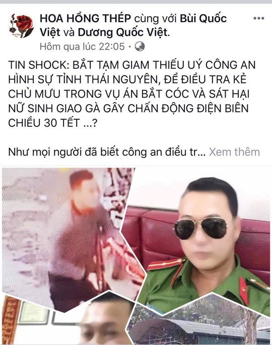 Thực hư thông tin thiếu úy hình sự là chủ mưu vụ nữ sinh giao gà bị sát hại - Ảnh 1.